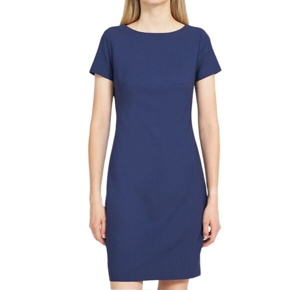 Theory Betty Dress Navy In Stretch Wool New With Tag Size 2 - Picture 1 of 11